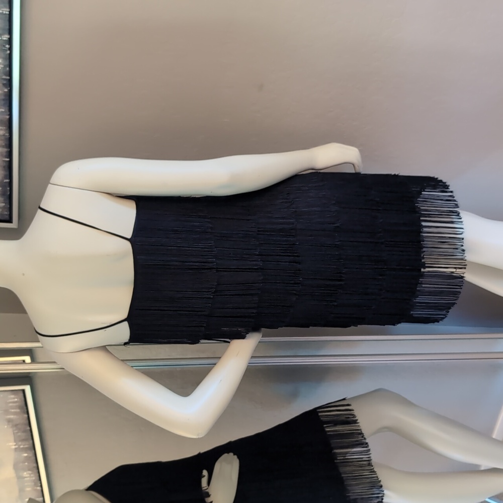 French Connection Flapper Fringe Style Little Bla… - image 6